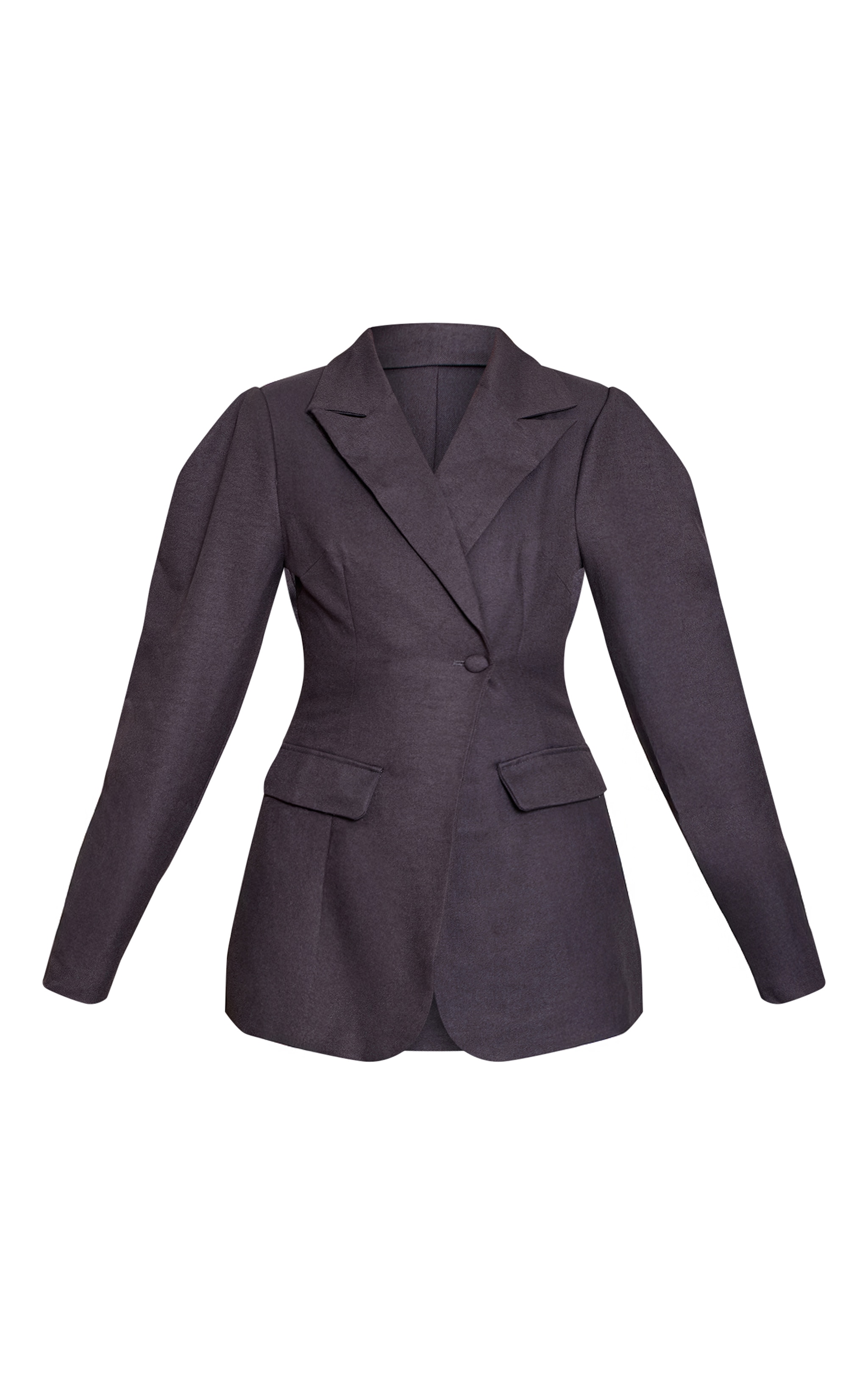 Charcoal Drop Shoulder Cinch Waist Extreme Oversized Blazer image 5