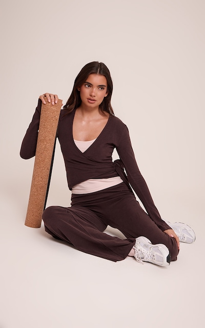 Espresso Soft Cotton Low Rise Straight Leg Lounge Trousers