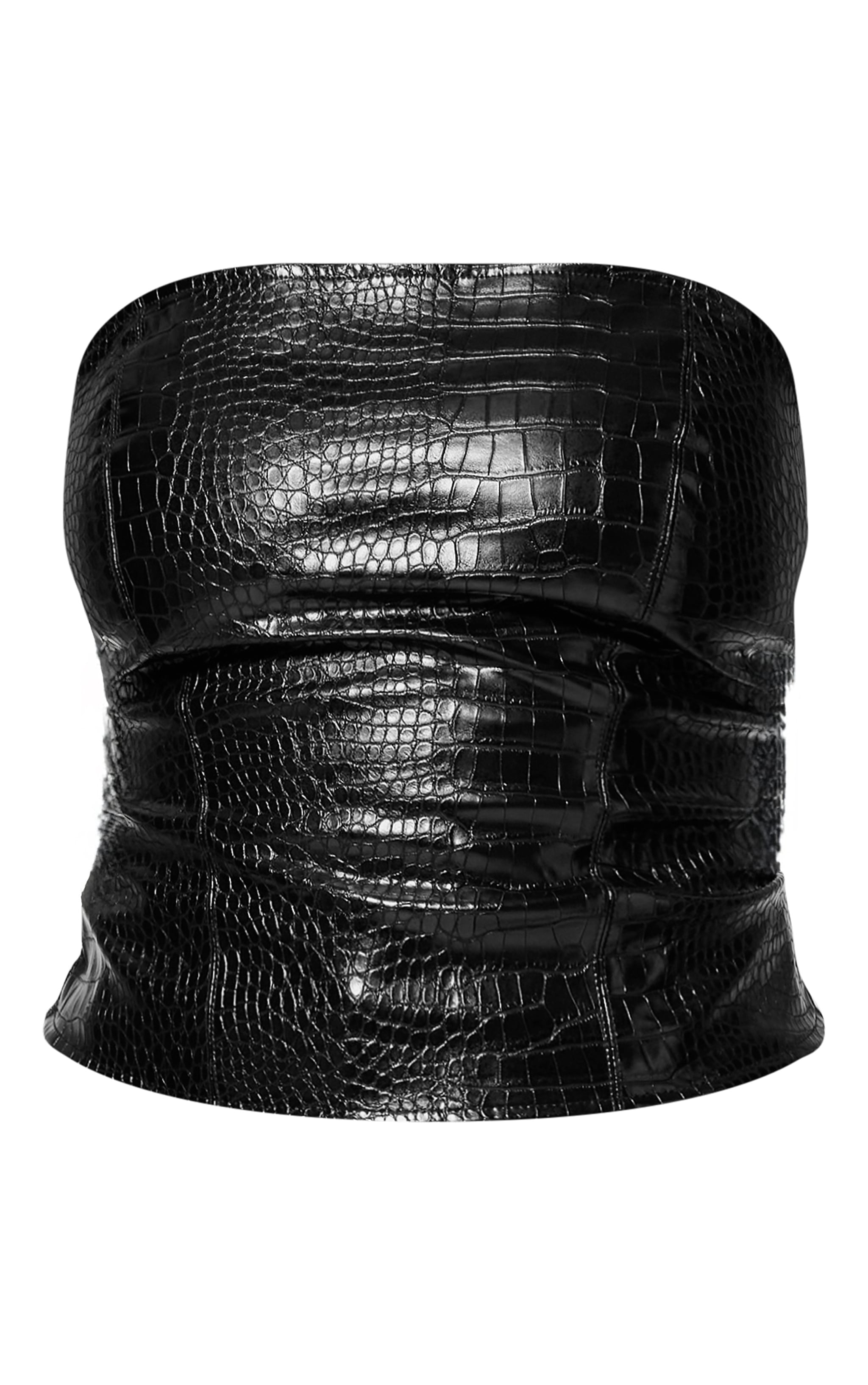 PLT Label Plus Corset en PU effet croco noir image 5