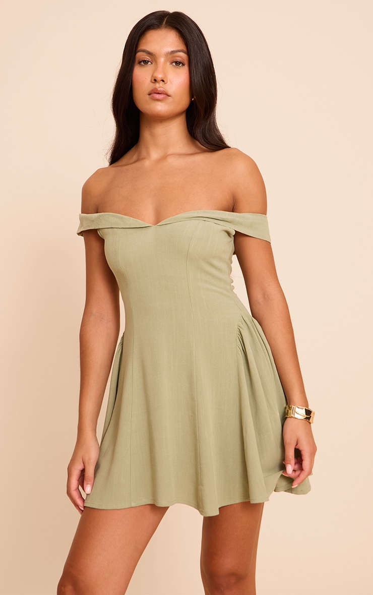 Sage Bardot Shift Dress image 1