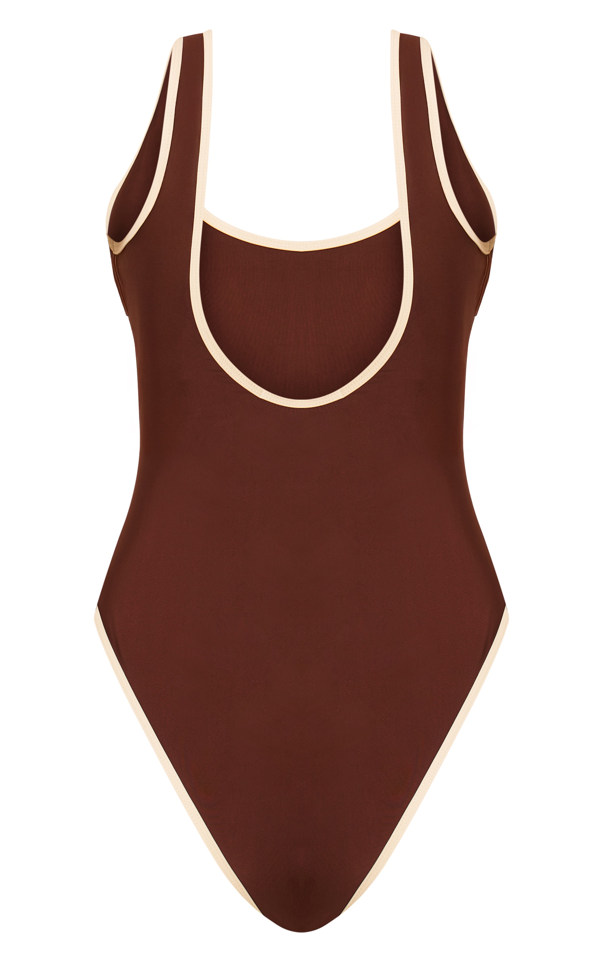 Chocolate Contrast Binding Scoop Back Swimsuit image 6
