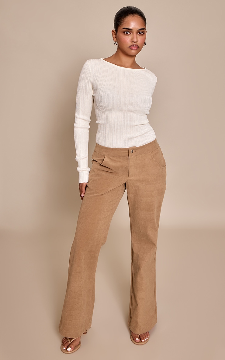 Petite Stone Suede Low Rise Flares  image 2