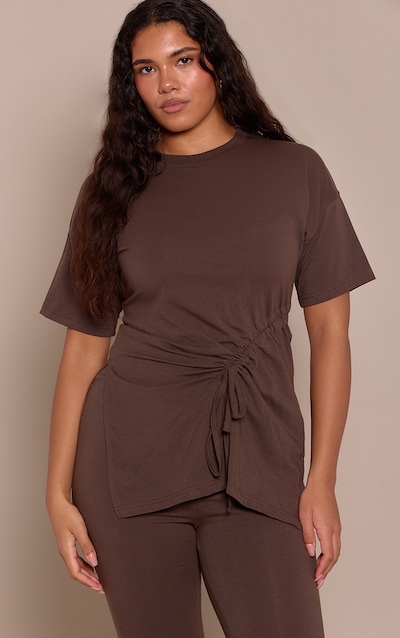 Shape Chocolate Ruched Side Top