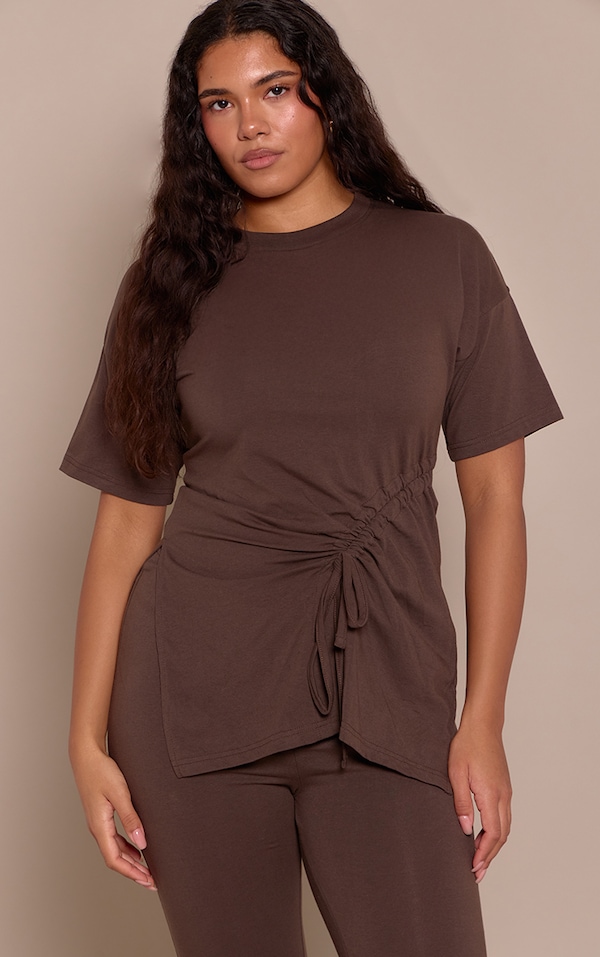 Shape Chocolate Ruched Side Top