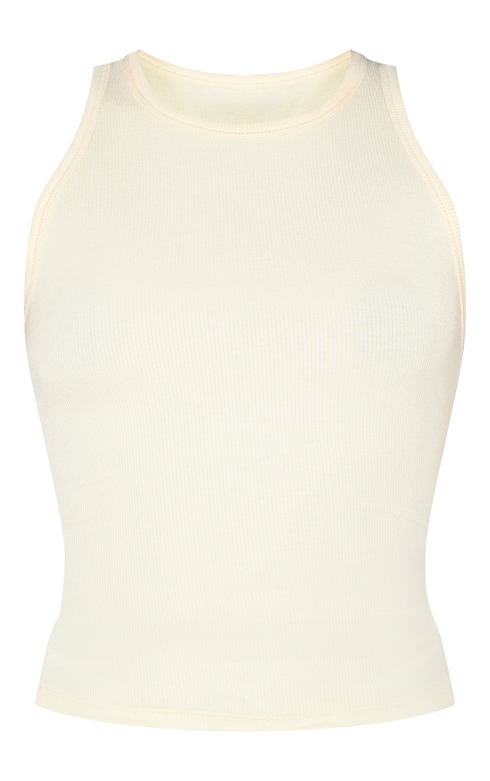 Almond Soft Rib Racer Neck Vest Top image 5