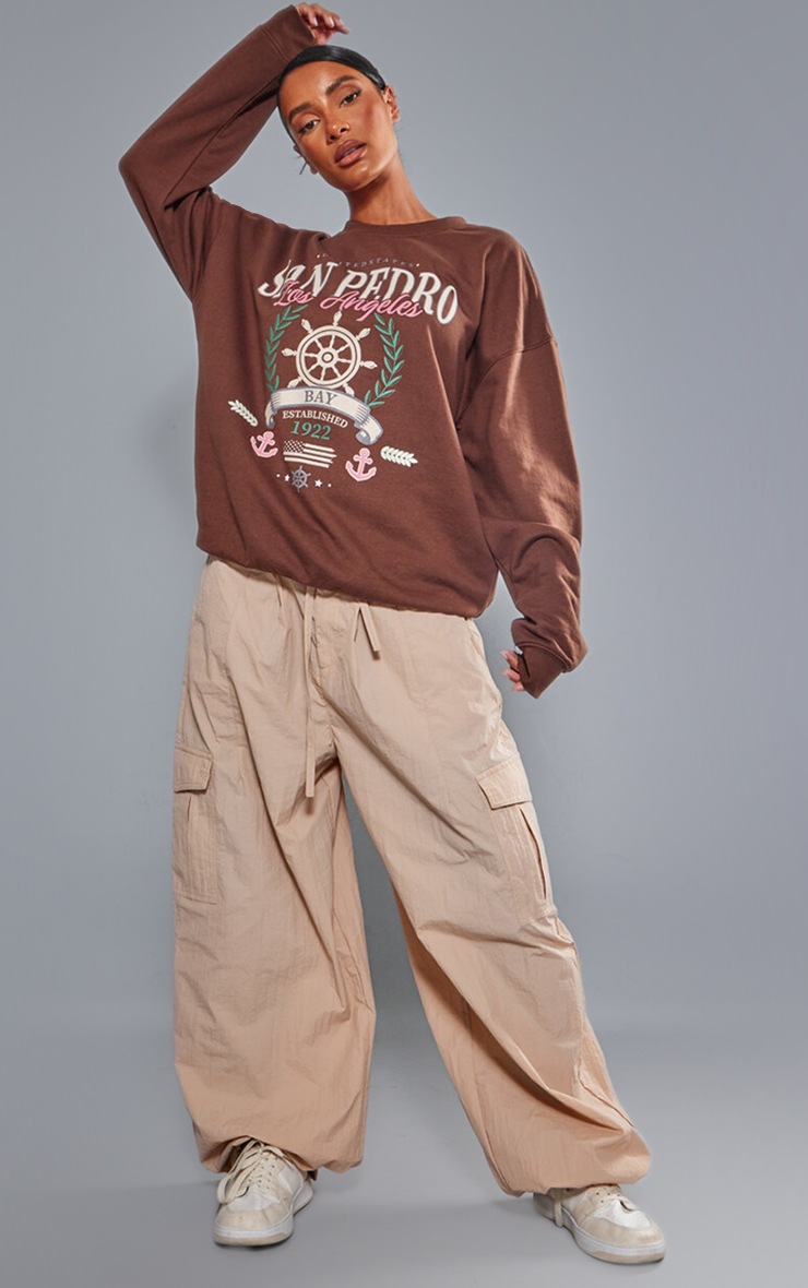 Chocolate San Pedro Print Marl Sweatshirt image 5