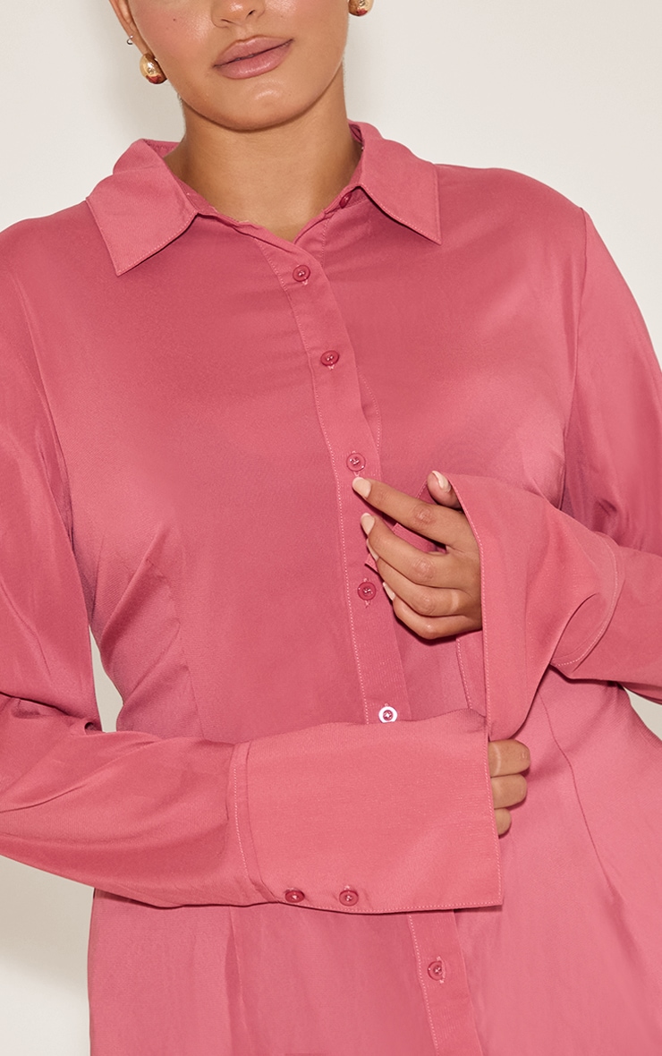 Plus Blush Chiffon Fitted Shirt image 4