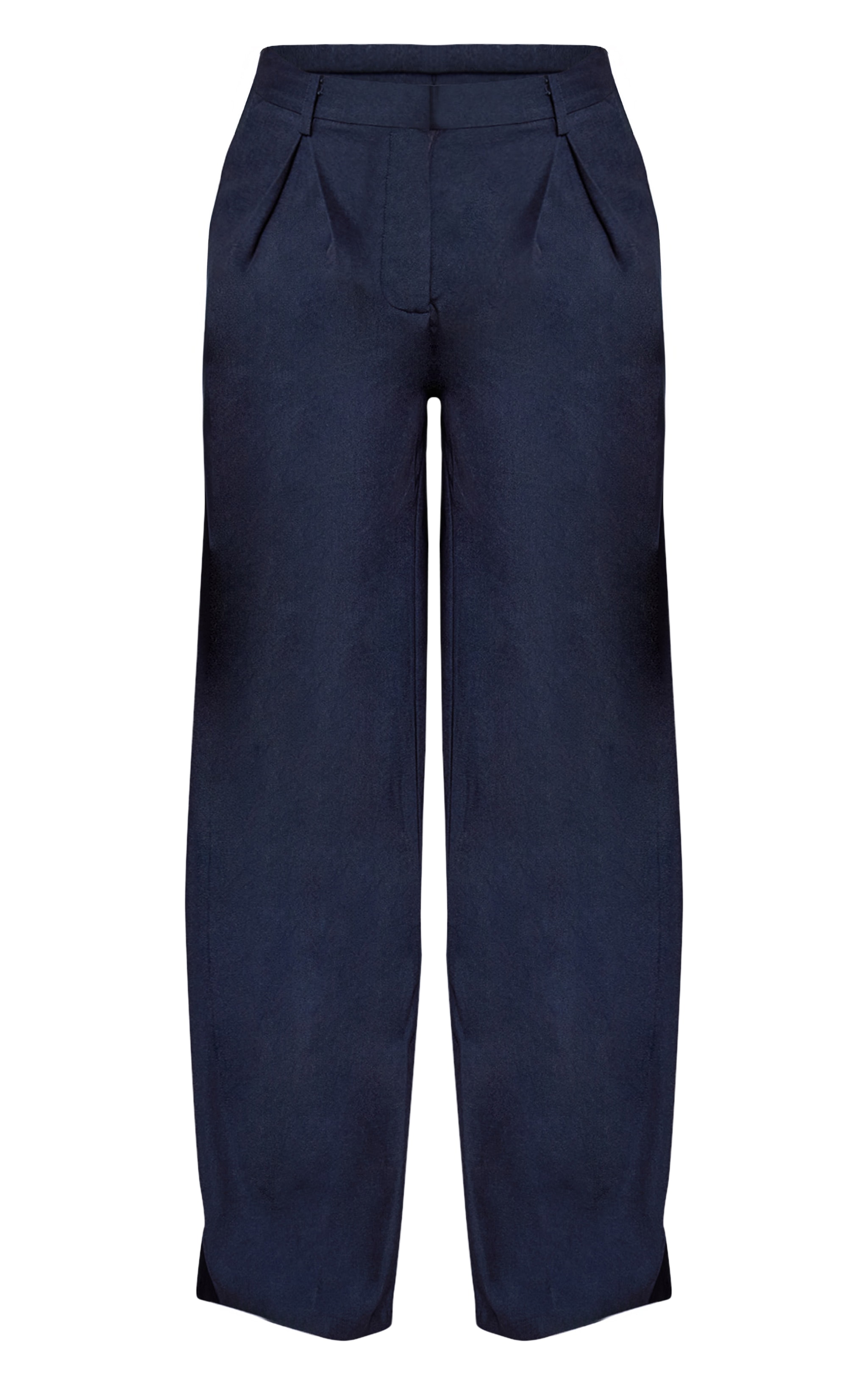 Tall Pantalon large bleu marine à taille haute image 5