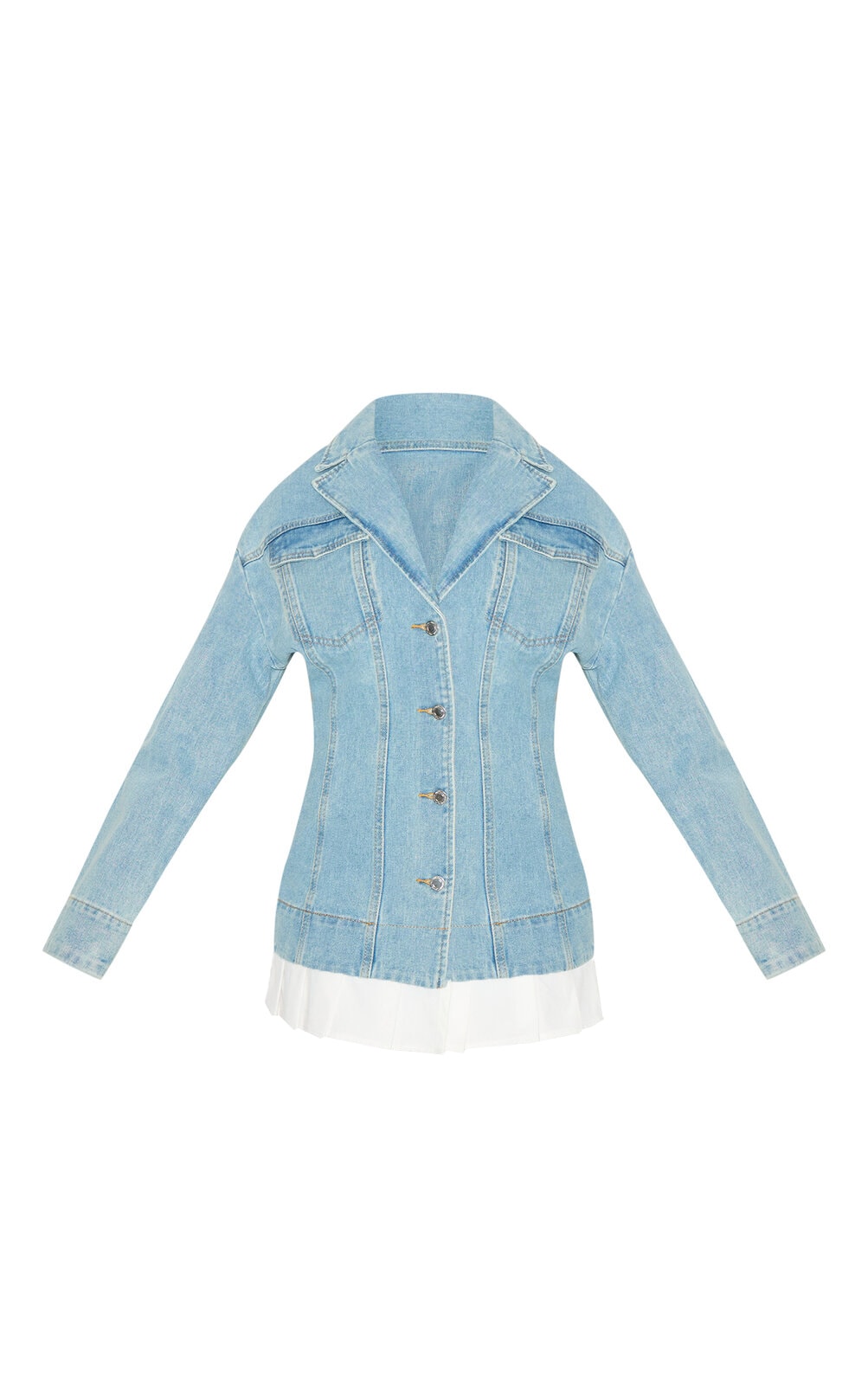 Petite Mini robe ajustée en jean bleu clair à partie plissée image 5