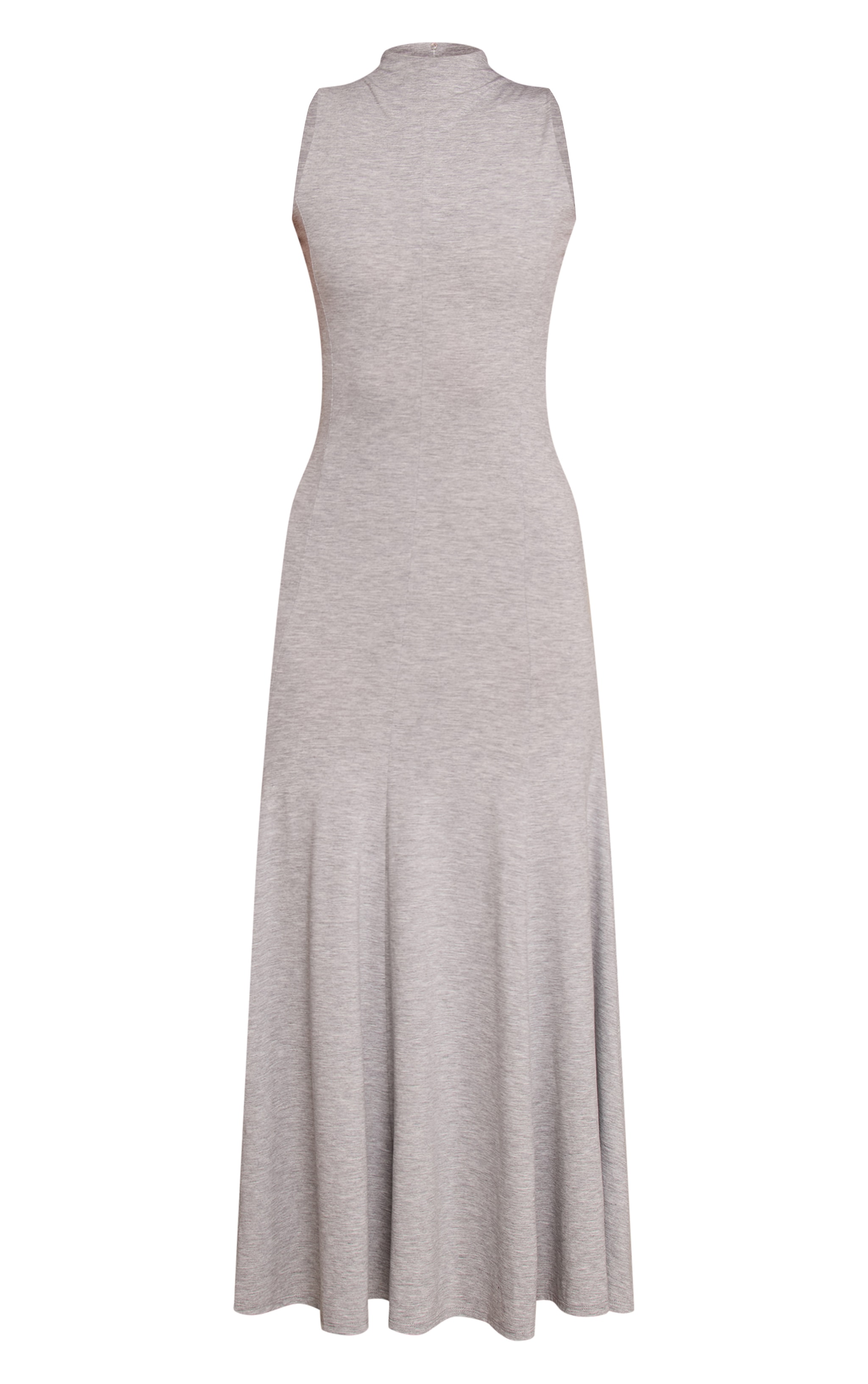 Grey Jersey Long Sleeve High Neck Maxi Dress image 5