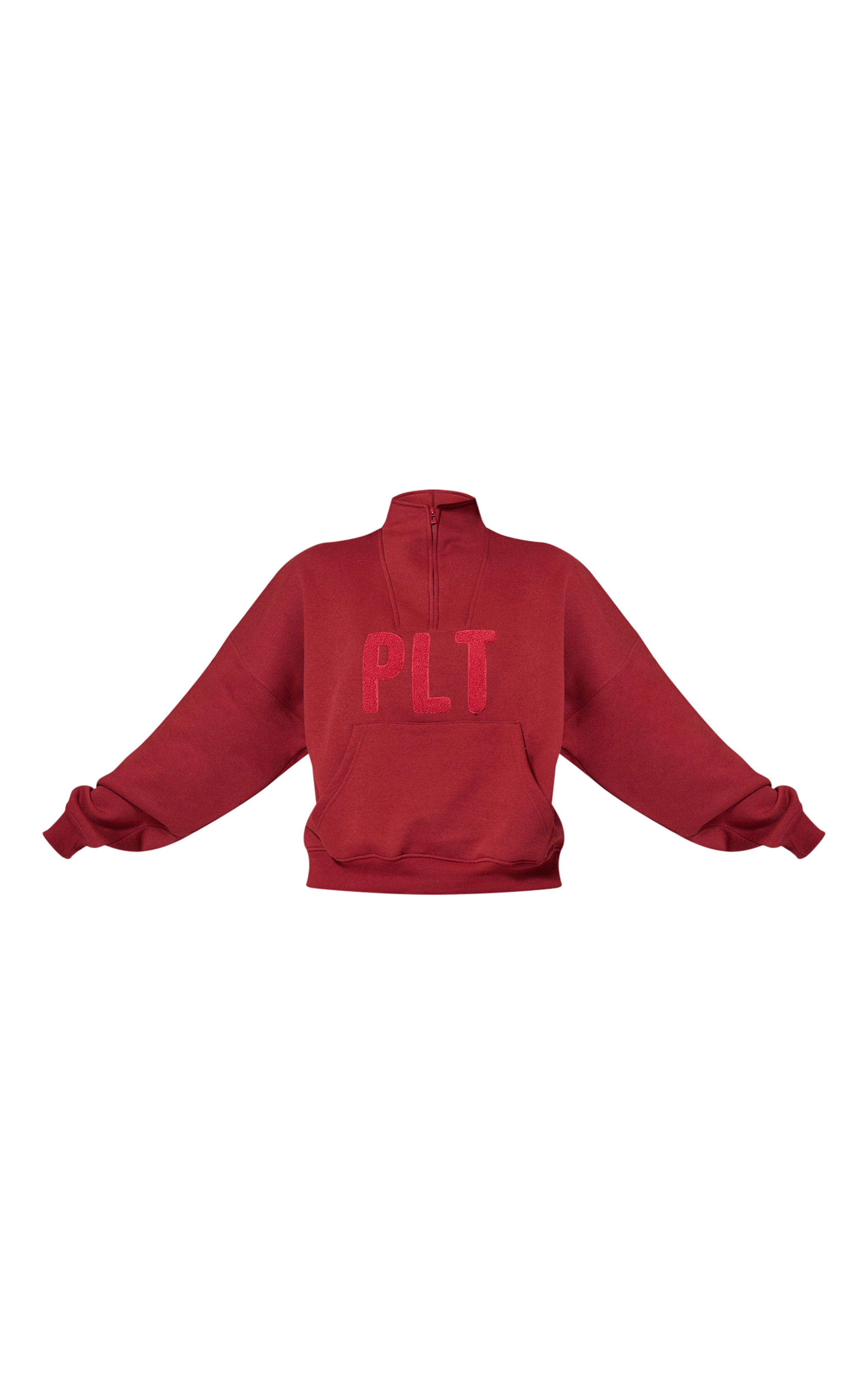 PRETTYLITTLETHING Jogging rouge foncé à bas ressérré et appliqué moumouté image 5