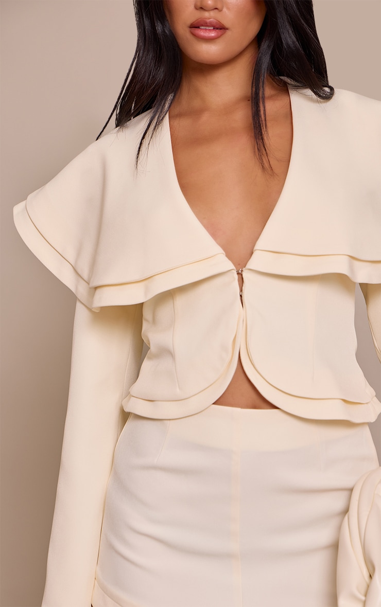 Cream Woven Tailored Oversized Playsuit image 4