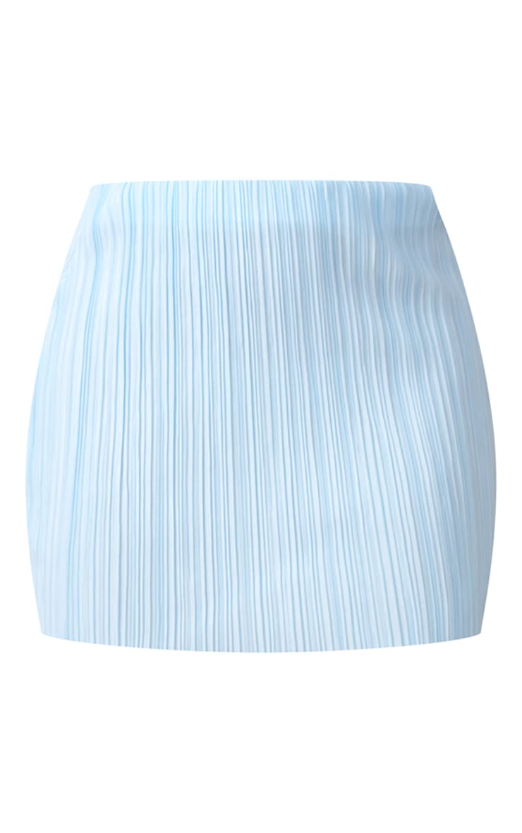 Micro-jupe pliss?�e bleu ciel | PrettyLittleThing FR