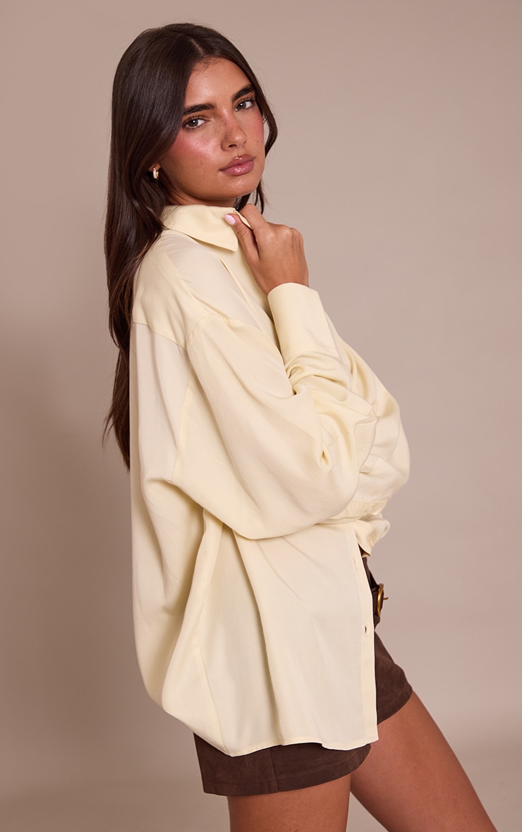 Chemise oversize en Tencel crème image 4