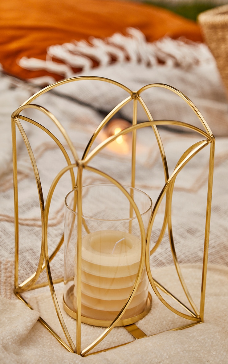 Large Gold Candle Lantern Home PrettyLittleThing UAE