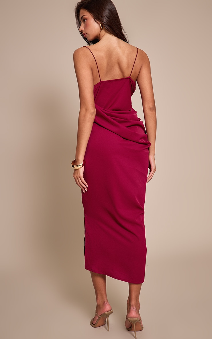 Plum Chiffon Drape Cut Out Midaxi Dress image 2