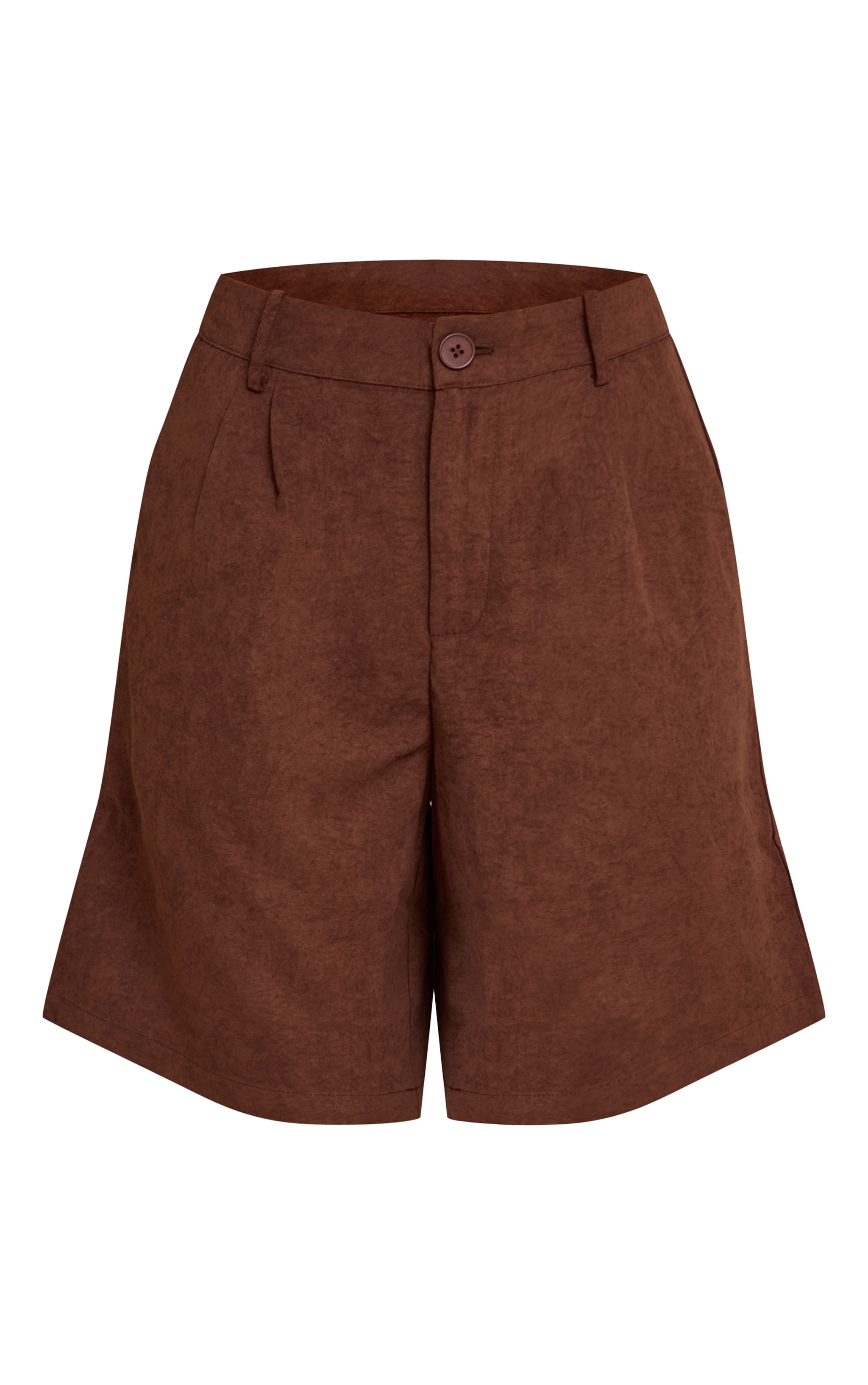 Chocolate Peachskin Longline Shorts image 6