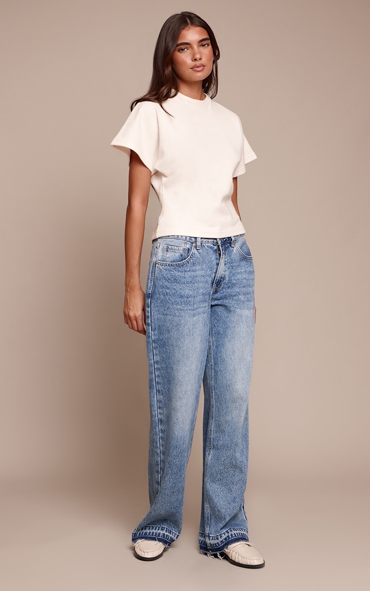 Ecru Heavy Rib Cinched Waist T Shirt image 3