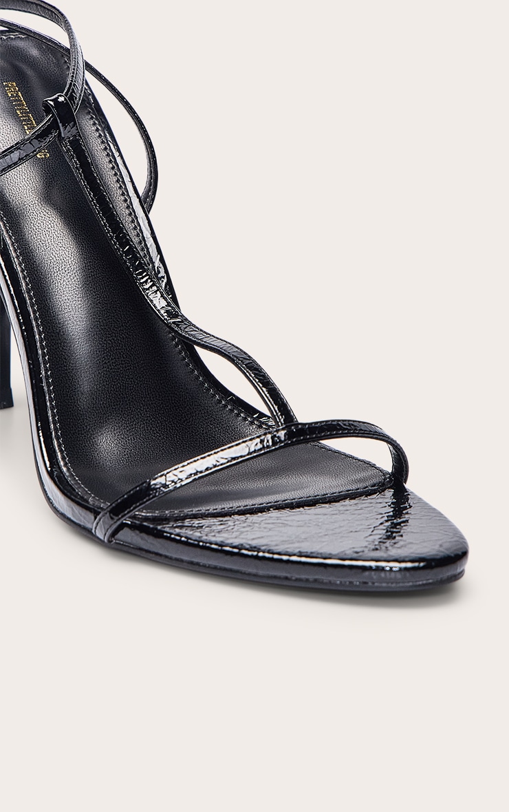 Black T Bar Almond Toe Heeled Sandals image 5