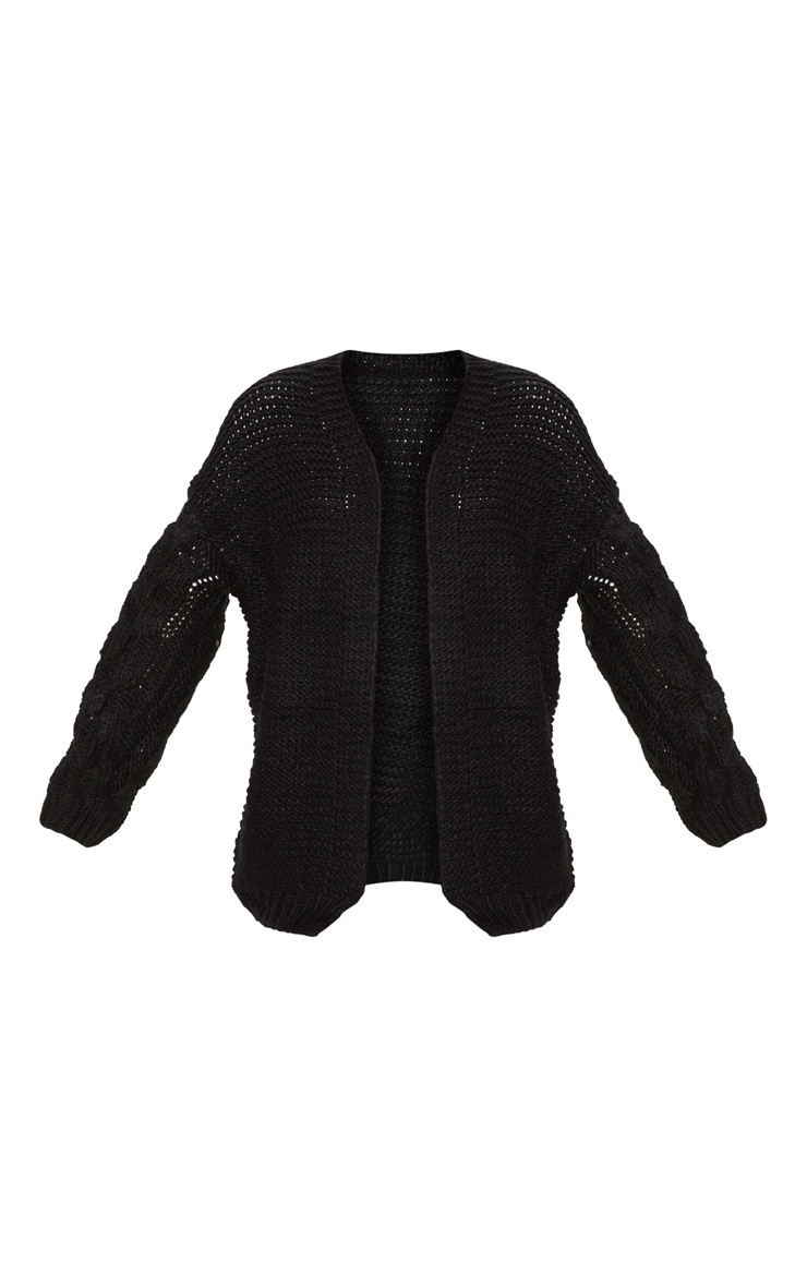 Gilet noir en mailles variées image 3