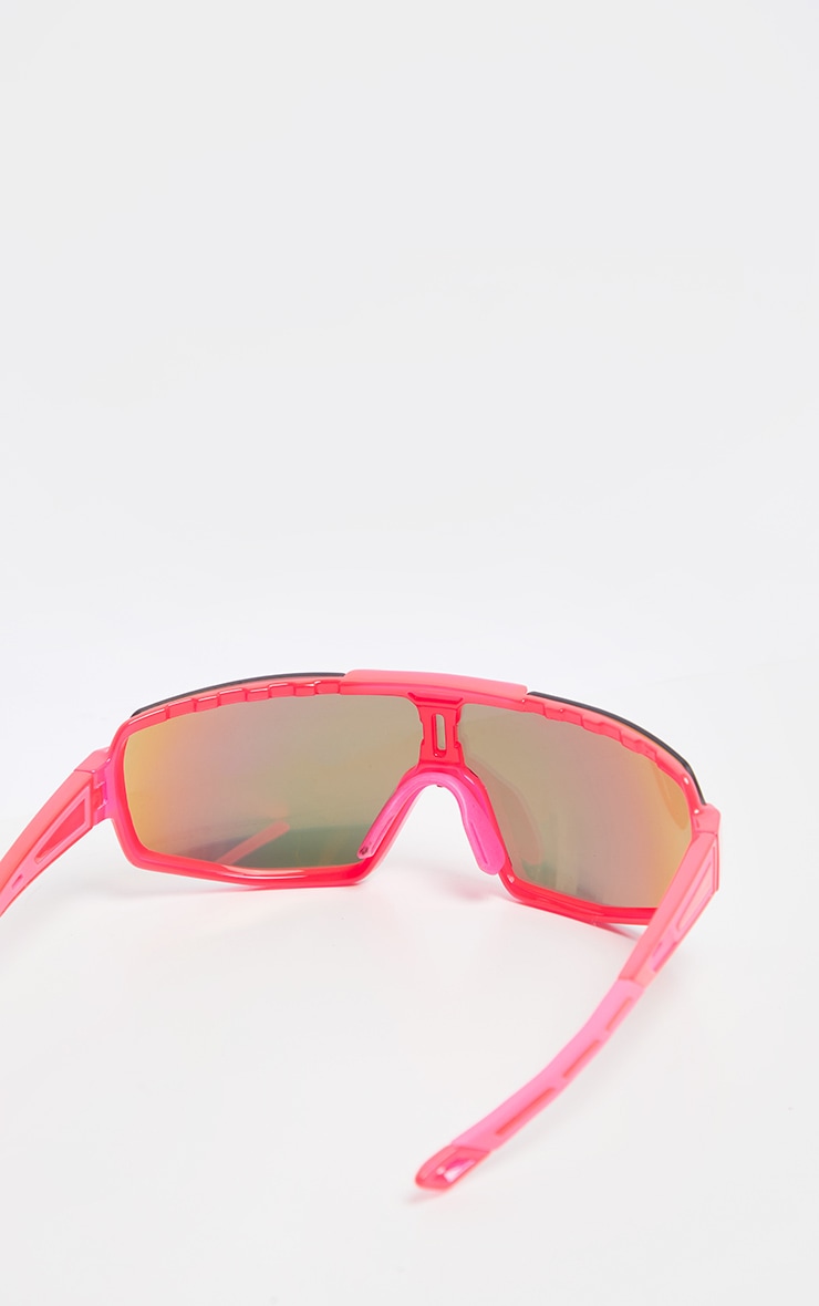 Neon Pink Revo Sports Visor Sunglasses PrettyLittleThing