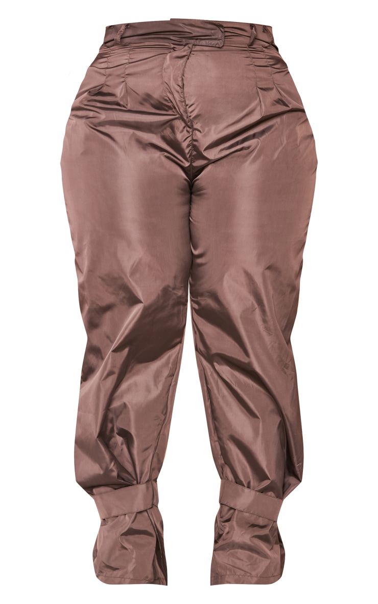 Plus Chocolate Tie Cuff Nylon Sweatpants image 5