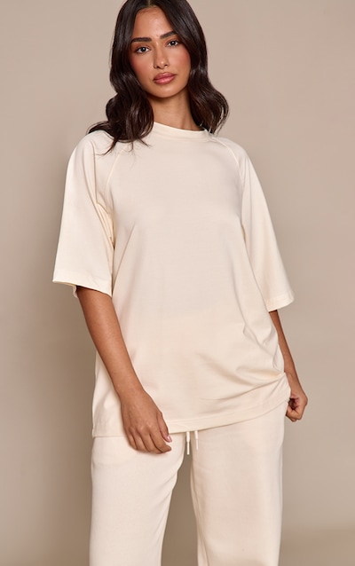 Petite Cream Oversized T-shirt