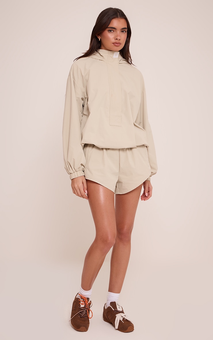 PLT Oatmeal Shell Quarter Zip Track Jacket image 3