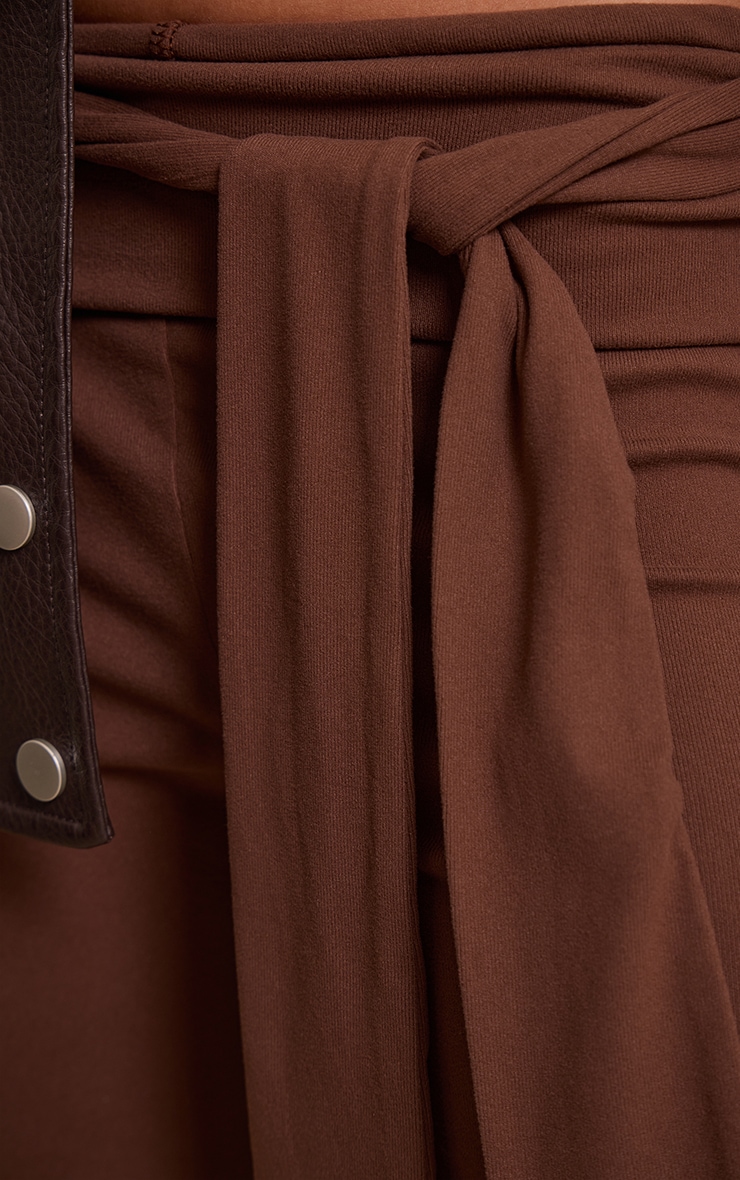 Brown Ultra Soft Wrap Waist Detail Capri image 4