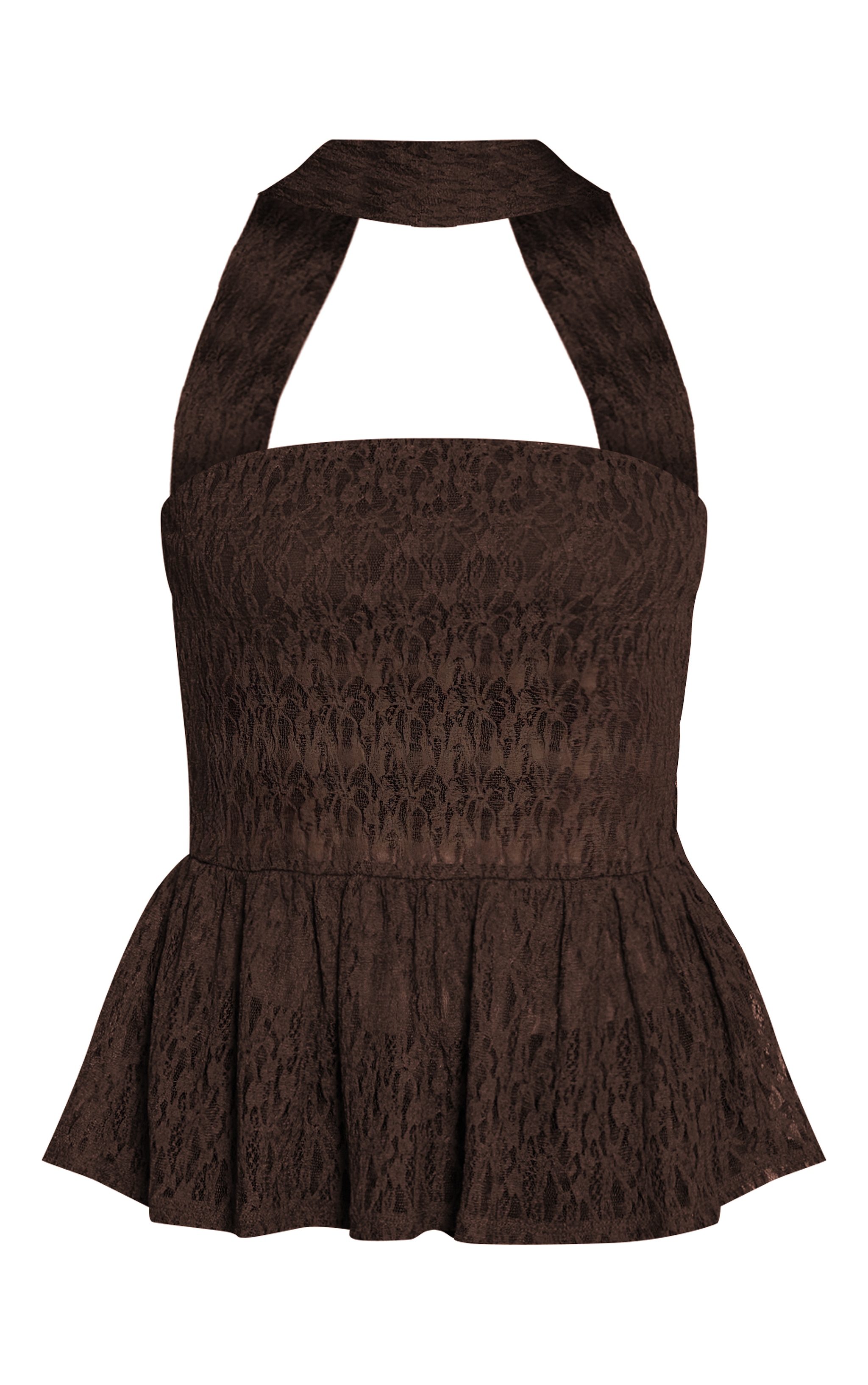 Dark Chocolate Lace Bandeau Scarf Detail Cami Top image 5