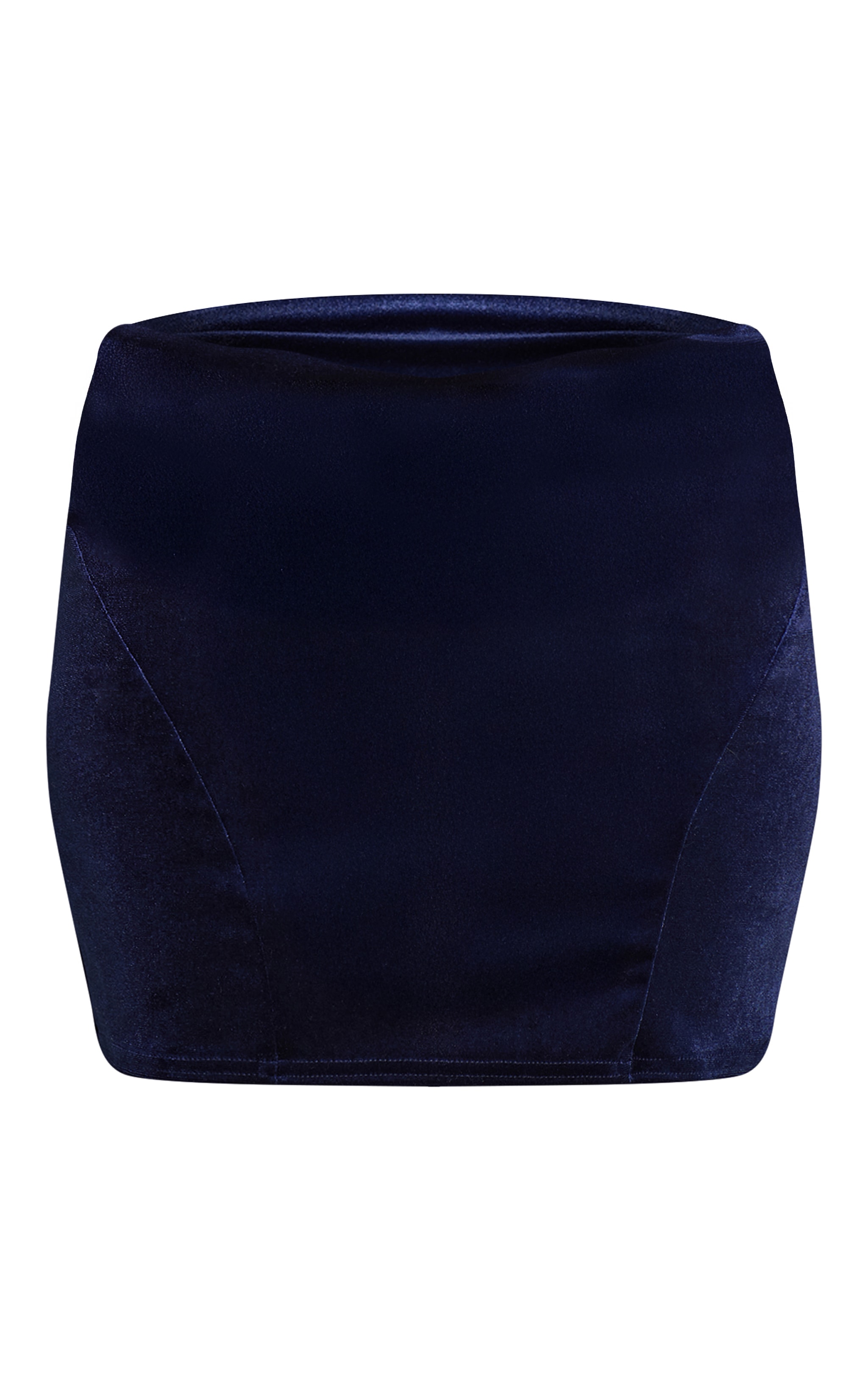 Mini-jupe en velours bleu marine à coutures structurantes image 6