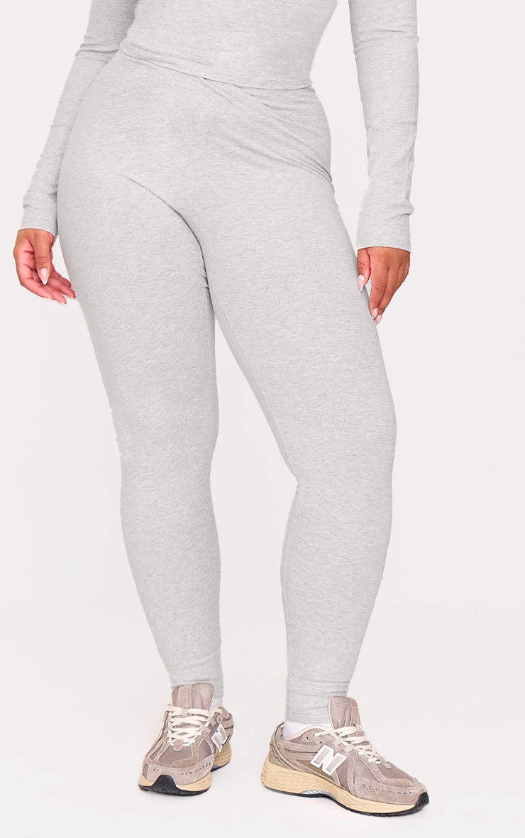 Ash Grey Sculpt Wrap Waist Gym Leggings image 7