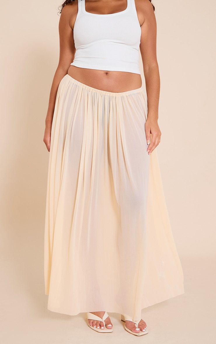 Plus Lemon Mesh Drape Maxi Skirt image 2