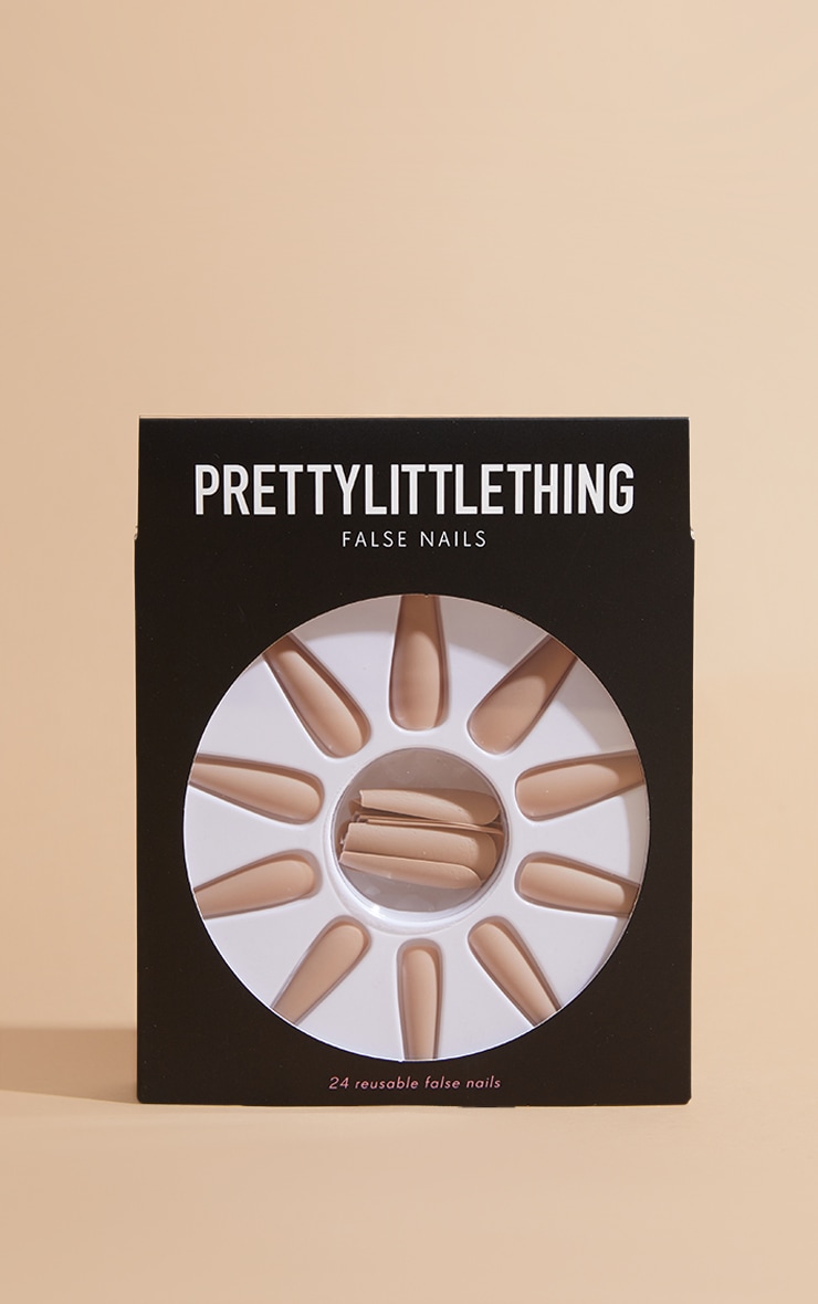 PRETTYLITTLETHING Nude Matte False Nails image 2