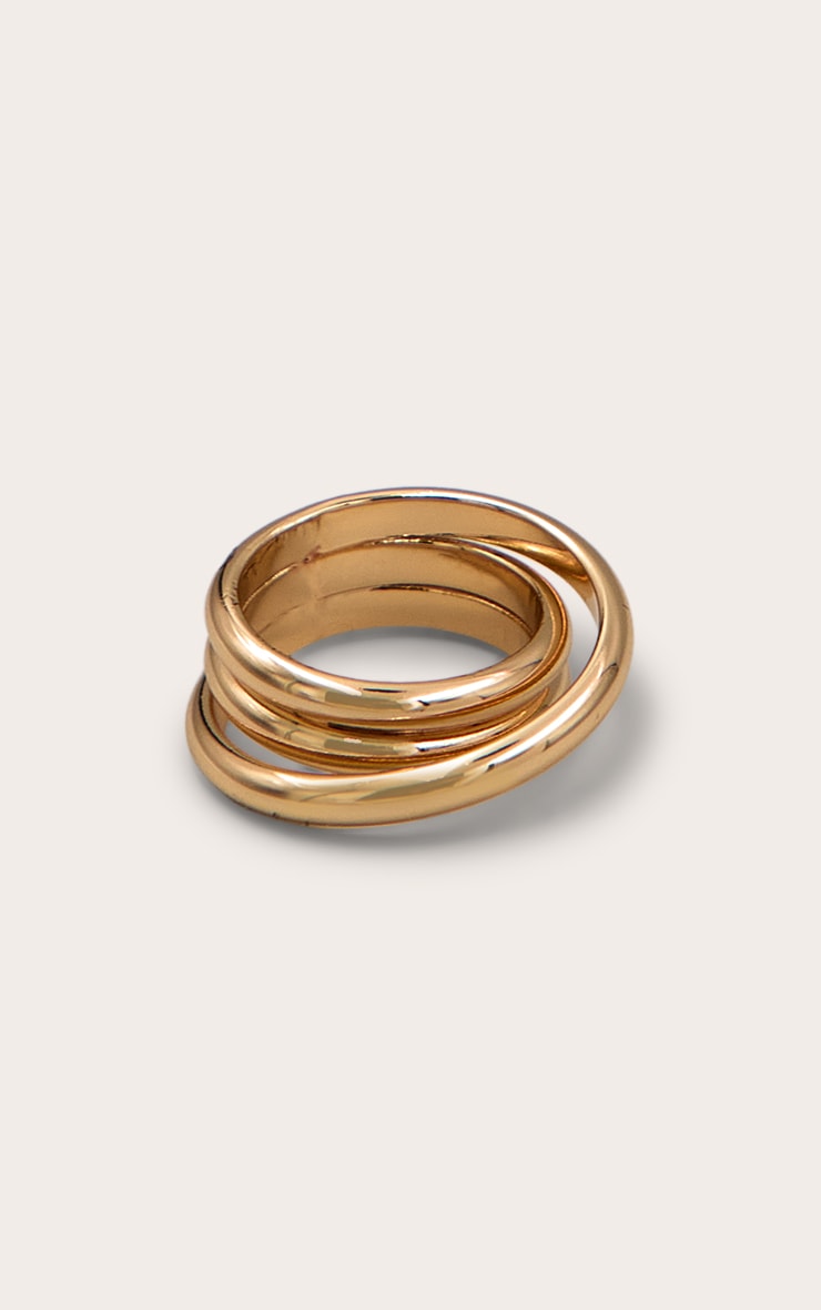 Gold Triple Layer Stacked Ring image 3
