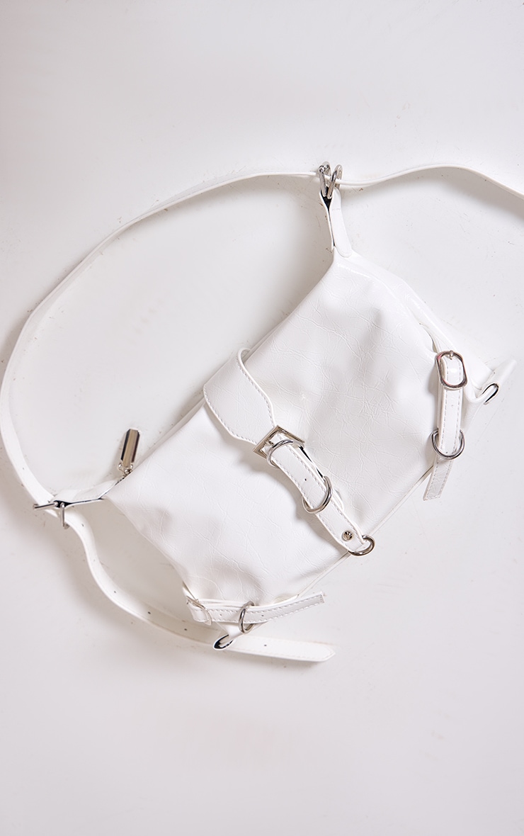 White Buckle Shoulder Bag image 2