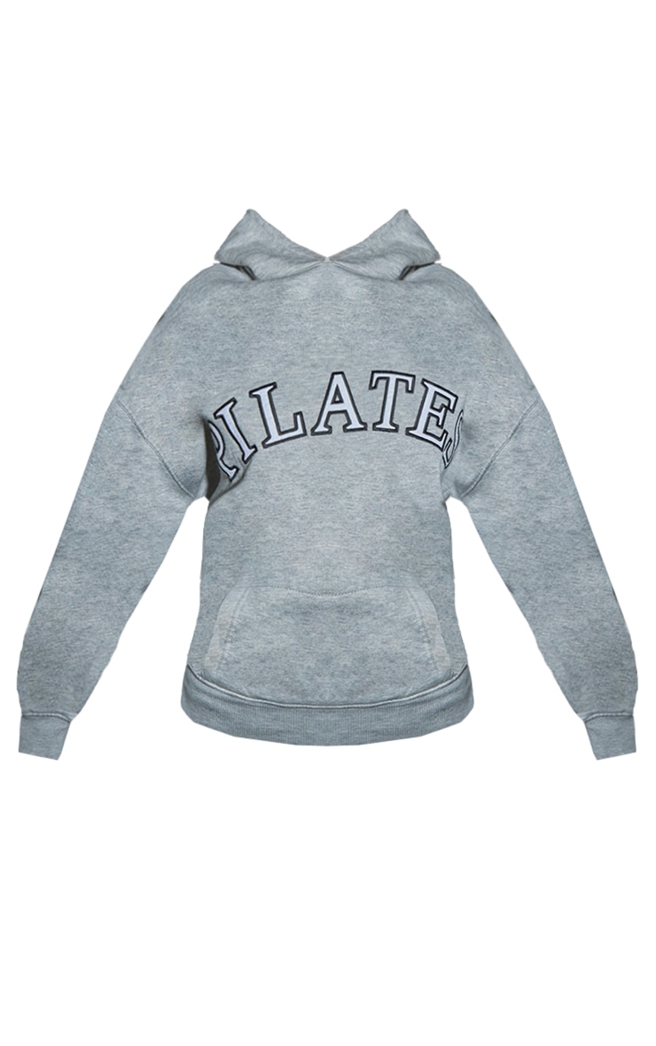 Petite Ash Grey Pilates Graphic Hoodie image 2