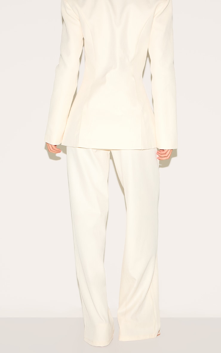 Pantalon de tailleur large amande image 3
