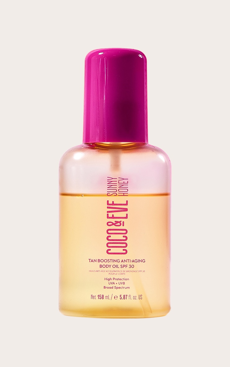 Coco & Eve Sunny Huile corporelle anti-âge booster de bronzage Sunny Honey FPS 30 image 2
