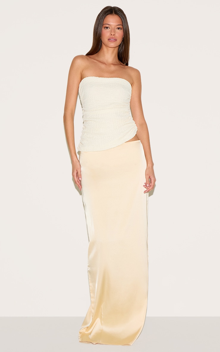 Cream Textured Double Layer Bandeau Top image 3