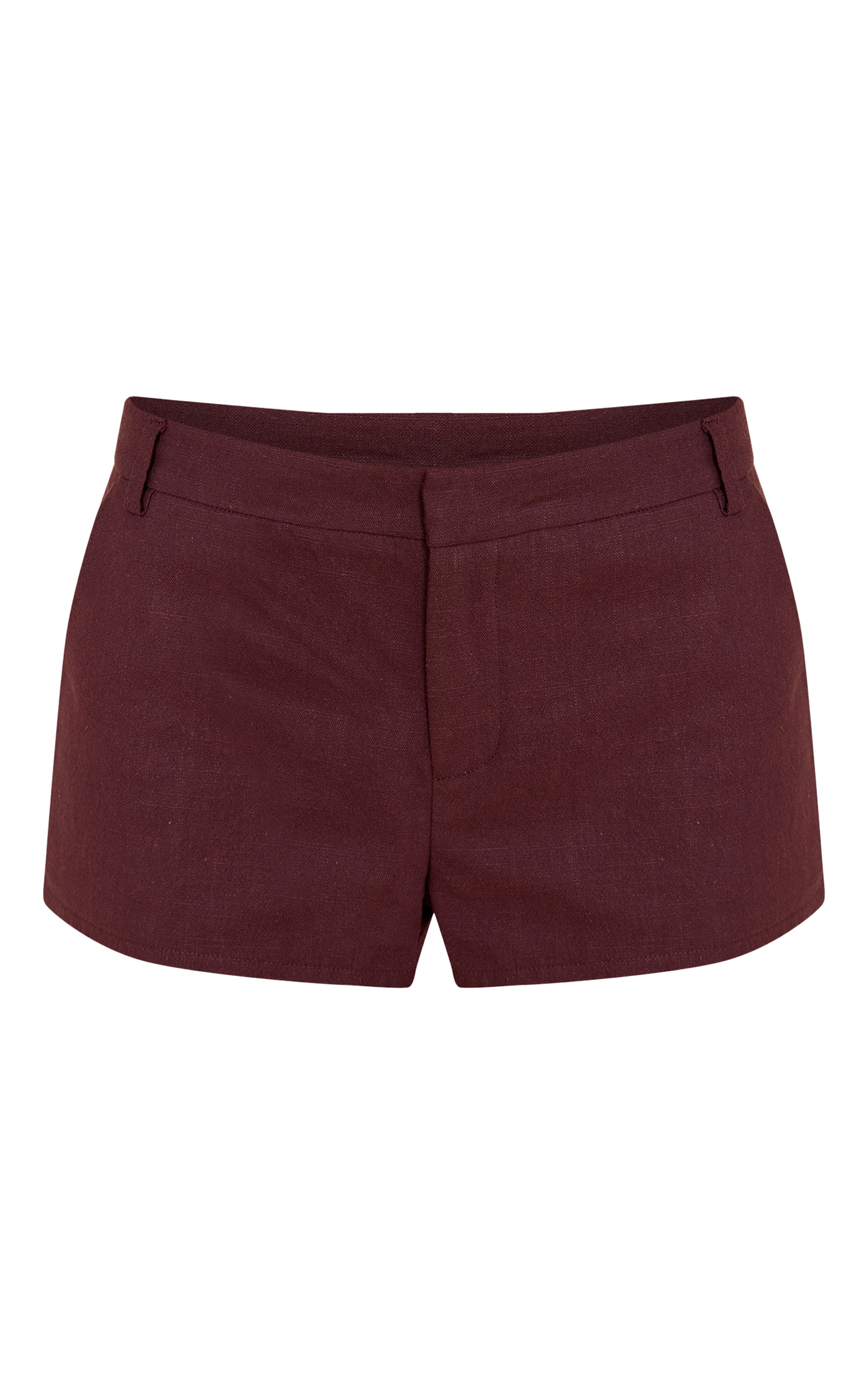 Mini short de tailleur en lin deluxe chocolat profond image 6