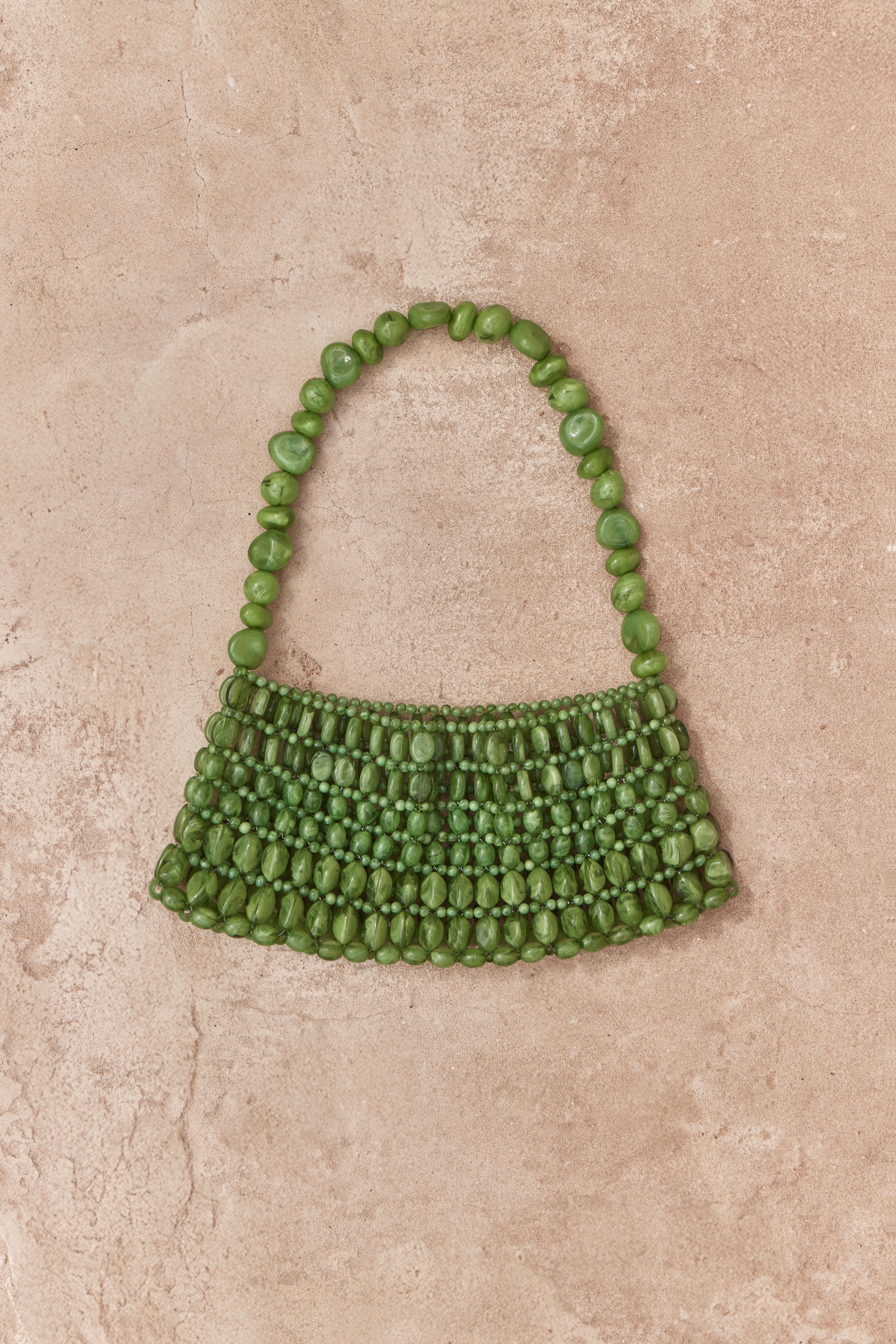 Olive Beaded Shoulder Bag