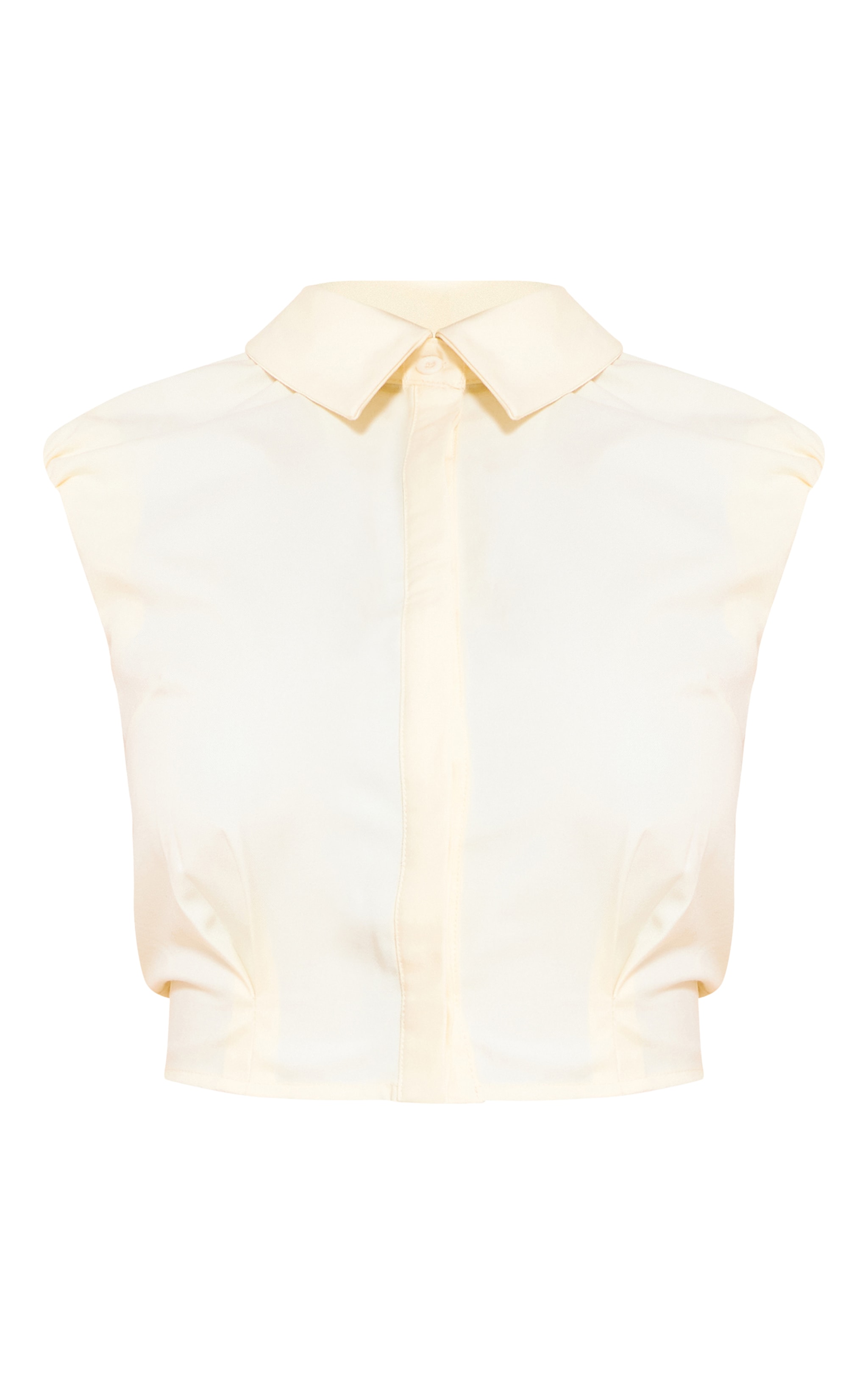 Shape Butter Cream Sleevless Cinched Waist Shirt image 5