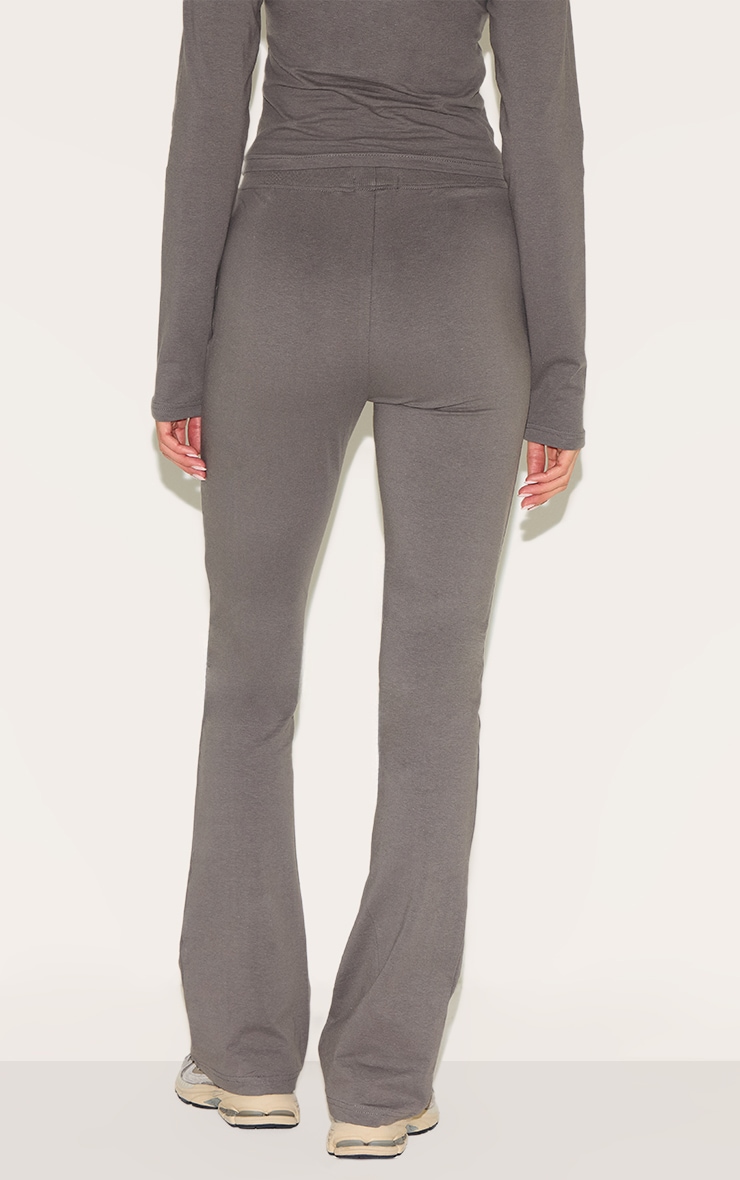 Charcoal Cotton Seam Detail Mid Rise Skinny Flares image 3