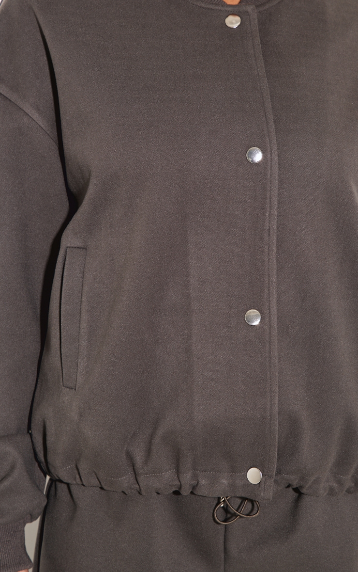 Charcoal Heavy Brushed Bomber Jacket image 4