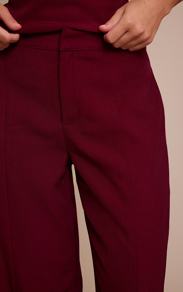 Wine Tailored Woven Seam Detail Pants image 4