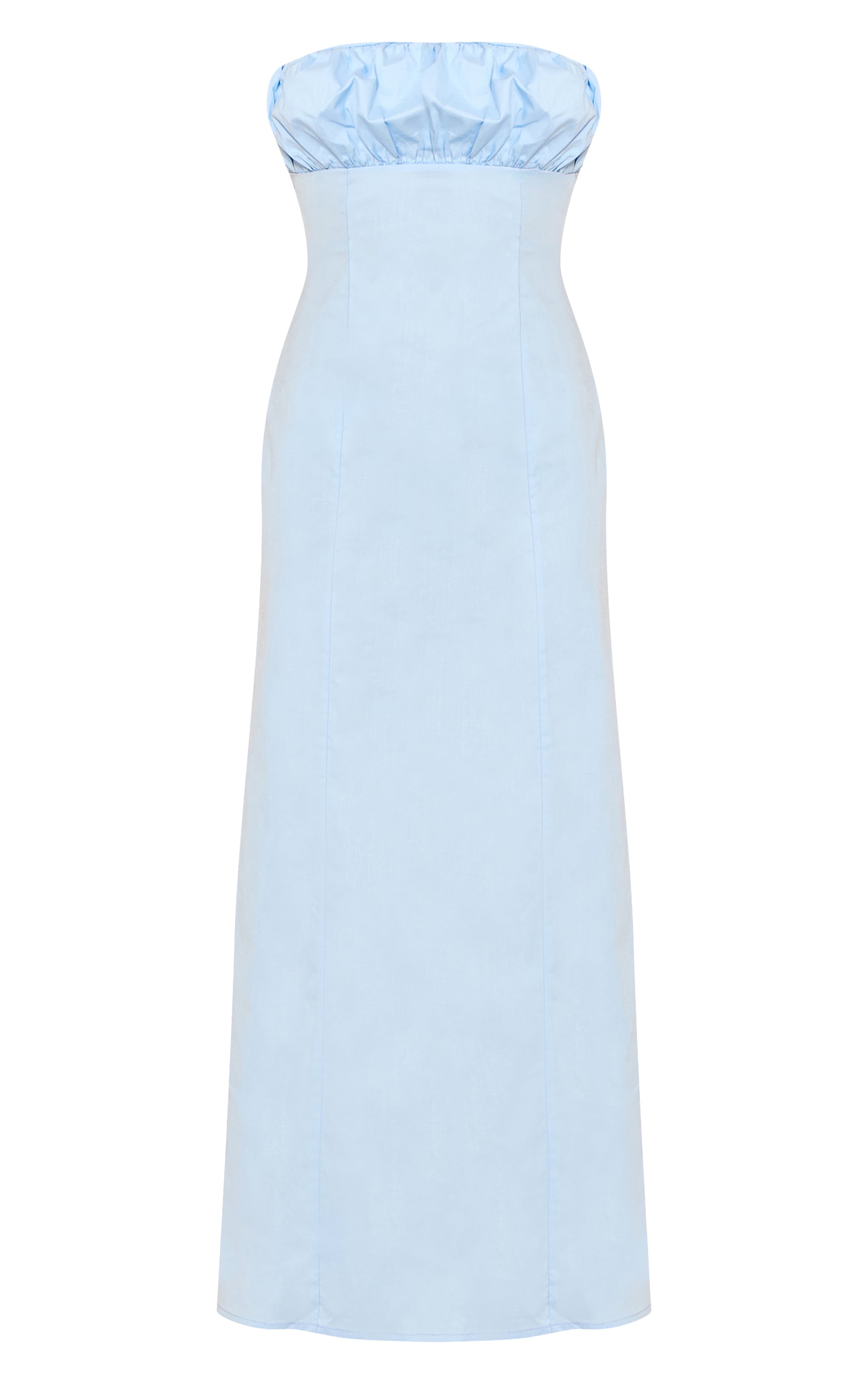 Blue Bandeau Ruched Bust Maxi Dress image 5