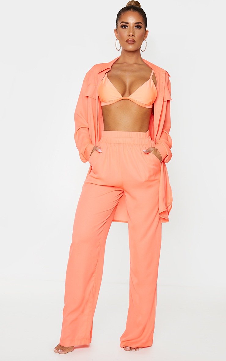 Coral Wide Leg Beach Pants