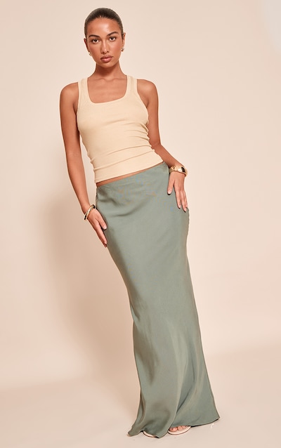 Slate Grey Tencel Basic Maxi Skirt