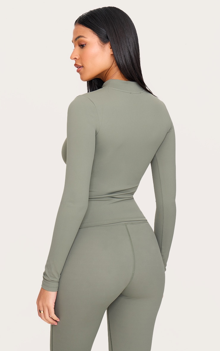 Tall Olive Basic Sculpt Zip Jacket image 2